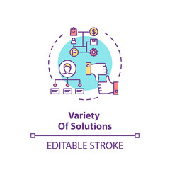 Variety of solutions concept icon