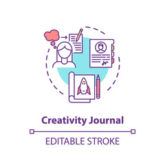 Creativity journal concept icon