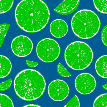 lime rattern on a blue background