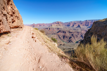hiking the south kaibab trail in grand canyon national park, arizona, usa