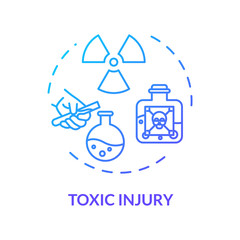 Toxic injury, radiologic intoxication concept icon