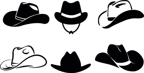 cowboy hat silhouette . vector illustration.