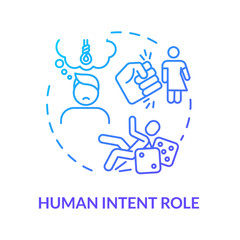 Human intention role, think importance concept icon