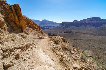 Fototapeta premium hiking the south kaibab trail in grand canyon national park, arizona, usa