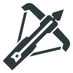 crossbow black icon on white background