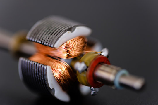 Motor Rotor inside which was disassembled from toy macro view