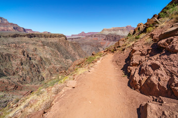hiking the south kaibab trail in grand canyon national park, arizona, usa