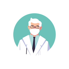 man doctor, medical staff on white background