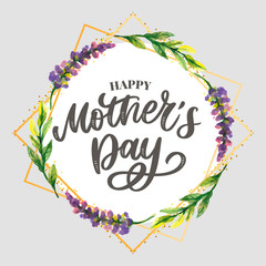 Obraz premium Mother's day. Watercolor spring flowers. Artistic composition.