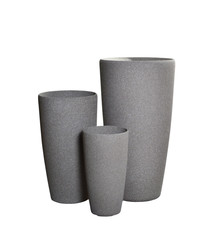 Gray plant pot isolated