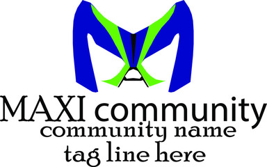 maxi community logo blue green black