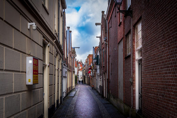 Fototapeta na wymiar old street in alkmaar