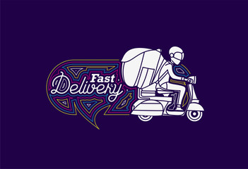 Delivery boy ride scooter delivery service , Order, Fast Shipping