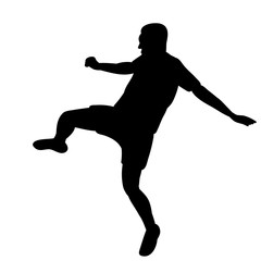 white background,  football player silhouette