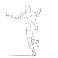 vector, on a white background, sketch with line of a running man