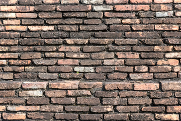 Old wall in Sukhothai Historical Park in Sukhothai Province Thailand.