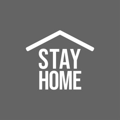 Stay home auto isolation sign. House roof icon and text for quarantine campaign for coronavirus pandemic.