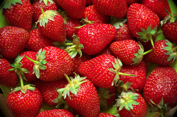 Heap of strawberries close-up