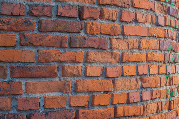 texture of red brick masonry