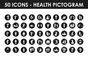health and Covid 19 preventions icon set, block style