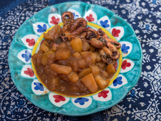 dish of cuttlefish and potatoes