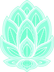 Blue lotus, the symbol of green Tara, Buddhism, Hinduism, for yoga and meditation.