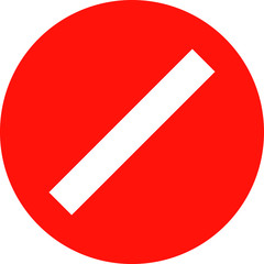 Red No Sign Empty Red Crossed Out Circle Not Allowed Sign