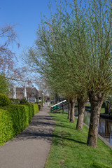 Giethoorn Overijssel Netherlands. During Corona lock-down. Empty streets, paths, bridges and canals.