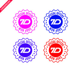 7 Days Left for Sale red color , countdown tag, start offer, discount banner design template, don't miss out, app icon, vector illustration