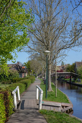 Giethoorn Overijssel Netherlands. During Corona lock-down. Empty streets, paths, bridges and canals.