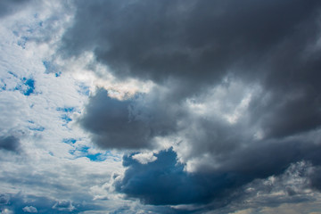 Cumulus clouds in a blue sky