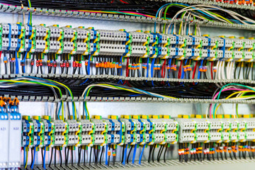 Color wires in a box of distribution of an electricity