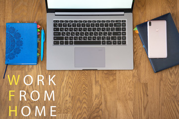Work from home.  Home office. Social distancing concepts on covid-19 outbreak situation. Safety and health. Remote work. Government policy solution.
