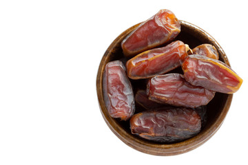 Dried date fruit in the plate