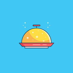 Flat Illustration Vector Graphic of Simple Movable Food Cover. Perfect for Invitation Card, Poster, Banner, Icon, Book Menu, etc.