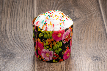 baked Easter cake decorated with sprinkles