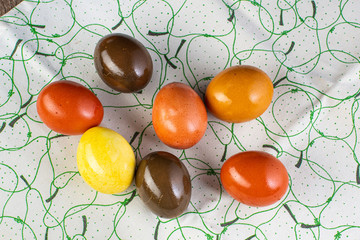 colored easter eggs with natural dyes