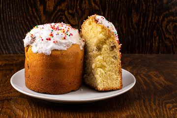 baked Easter cake decorated with sprinkles