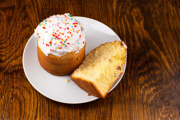 baked Easter cake decorated with sprinkles