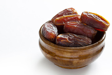 Dried date fruit in the plate