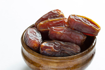 Dried date fruit in the plate