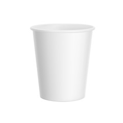 Realistic blank paper cup mockup. Coffee to go, take out mug. Vector illustration isolated on white background. EPS10.	