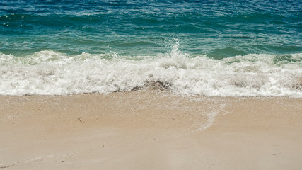 Sea view from above, amazing nature background. Water color and beautifully bright. Azure beach.