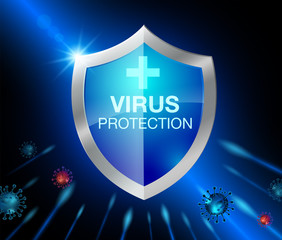 Fototapeta na wymiar Shield for Coronavirus protection. Realistic file.