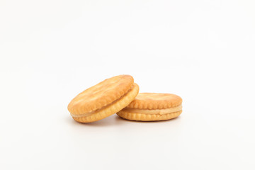 Sand cookies on white background