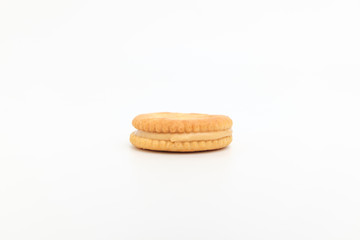 Sand cookies on white background
