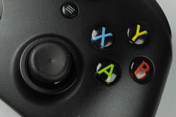A remote control colored buttons