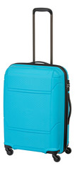 Trolley / suitcase with hard shell blue with clipping path