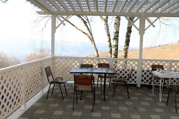 Terrace cafe in park of Kislovodsk