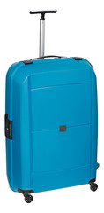 Trolley / suitcase with hard shell blue with clipping path
